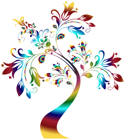 Colorful Floral Tree 3 clipart