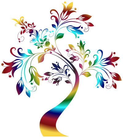 Colorful Floral Tree 3 Variation 2 clipart