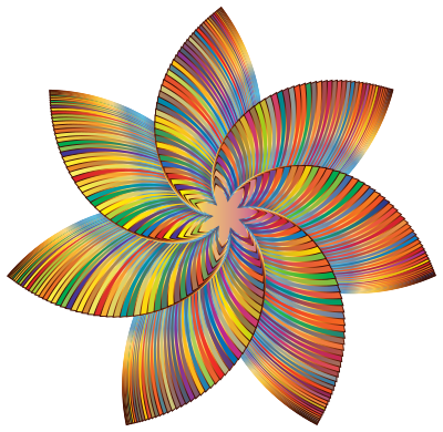 Colorful Flower Line Art 2 clipart