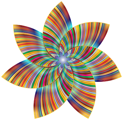 Colorful Flower Line Art clipart