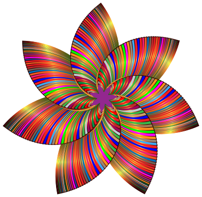 Colorful Flower Line Art 3 clipart