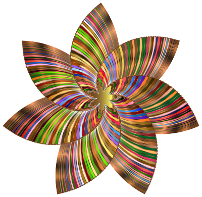 Colorful Flower Line Art 4 clipart