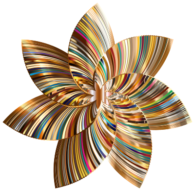 Colorful Flower Line Art 5 clipart
