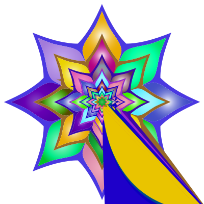 Colorful Flower Silhouette 2 Variation 2 clipart