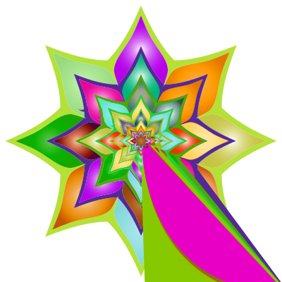 Colorful Flower Silhouette 2 Variation 3 clipart