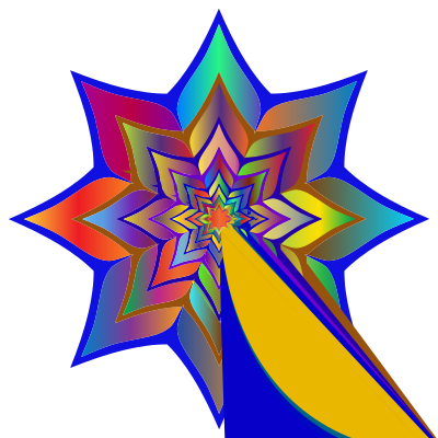 Colorful Flower Silhouette 3 clipart