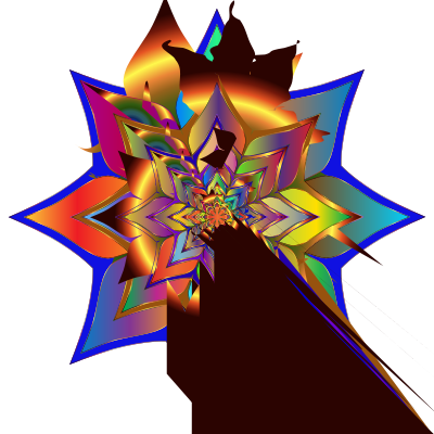 Colorful Flower Silhouette 3 Variation 2 clipart