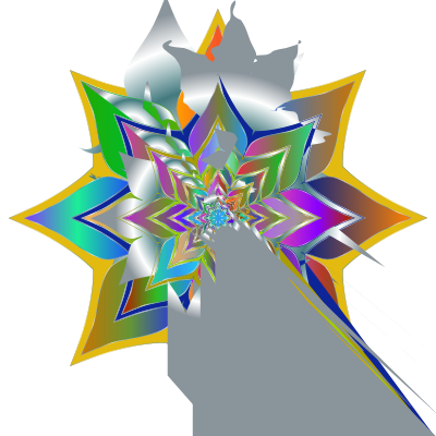 Colorful Flower Silhouette 3 Variation 3 clipart