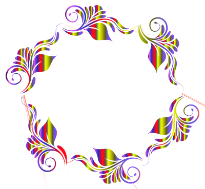 Colorful Flowers Pattern In A Circle clipart