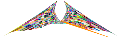 Colorful Geometric Angel Wings 2 clipart