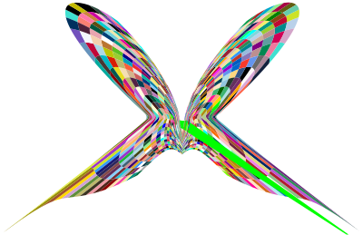 Colorful Geometric Butterfly 3 clipart