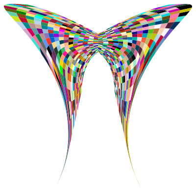 Colorful Geometric Butterfly 4 clipart