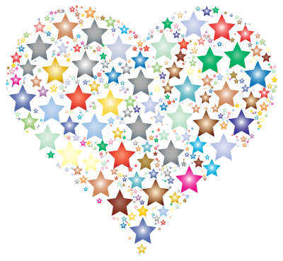 Colorful Heart Stars 2 clipart