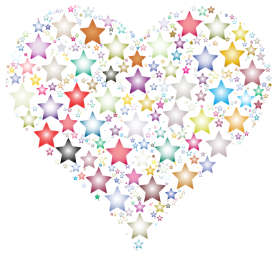 Colorful Heart Stars 3 clipart
