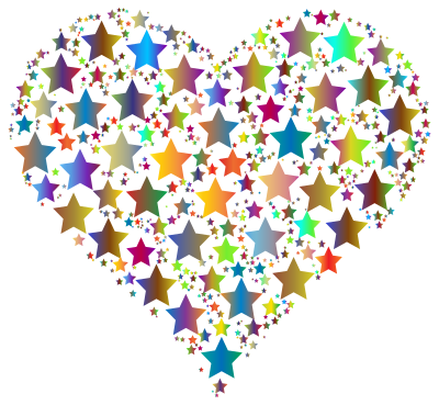Colorful Heart Stars 4 clipart