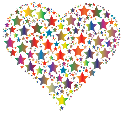 Colorful Heart Stars 5 clipart