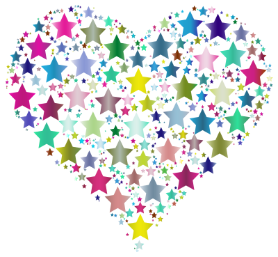 Colorful Heart Stars 6 clipart