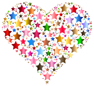 Colorful Heart Stars 7 clipart
