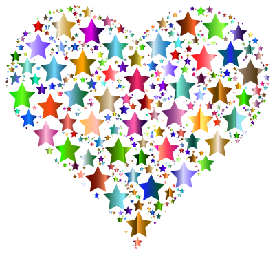 Colorful Heart Stars 8 clipart