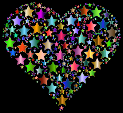 Colorful Heart Stars 9 clipart