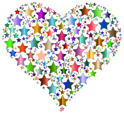 Colorful Heart Stars 9 No Background clipart