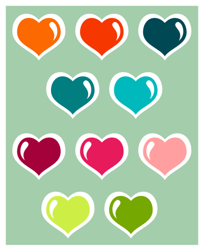 Colorful Hearts clipart