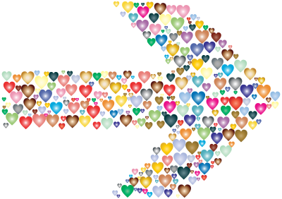 Colorful Hearts Arrow 2 clipart