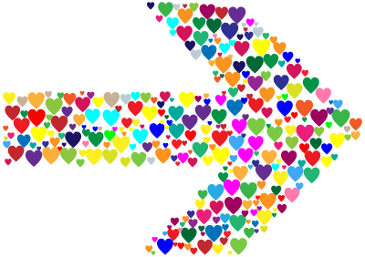 Colorful Hearts Arrow clipart