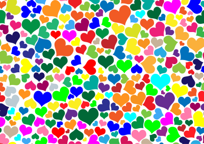 Colorful Hearts Background clipart