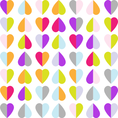 Colorful Hearts Pattern Wallpaper clipart