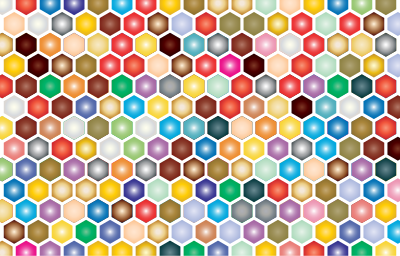 Colorful Hex Grid Pattern clipart