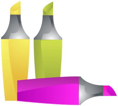 Colorful Highlighters clipart