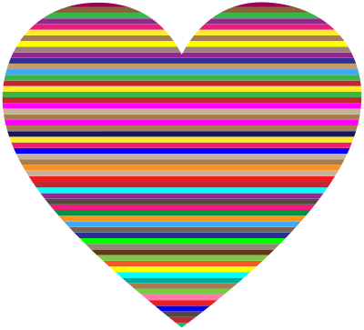 Colorful Horizontal Striped Heart clipart