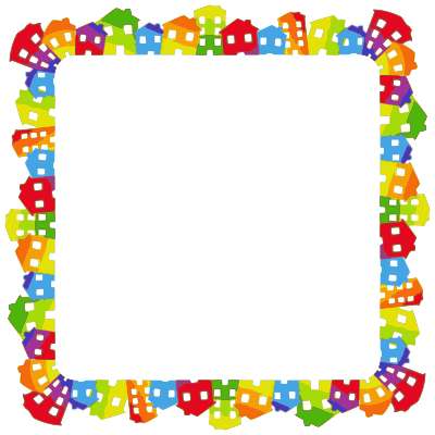 Colorful Houses Frame 3 clipart