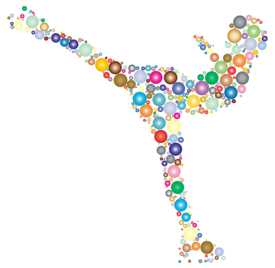 Colorful Ice Skating Woman Circles 2 clipart