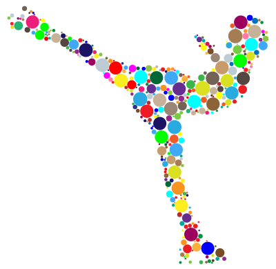Colorful Ice Skating Woman Circles clipart