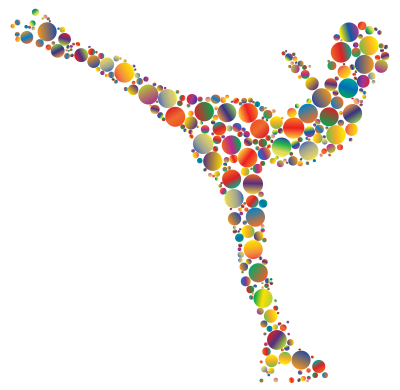 Colorful Ice Skating Woman Circles 3 clipart
