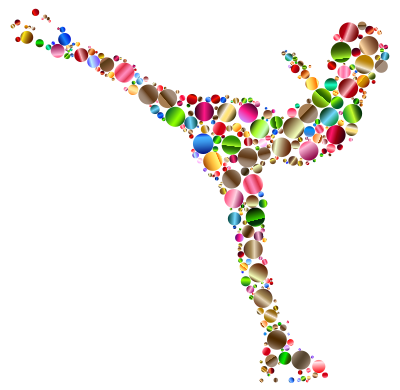 Colorful Ice Skating Woman Circles 4 clipart