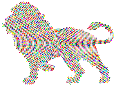 Colorful Lion Circles clipart