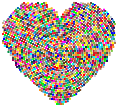 Colorful Mosaic Heart 3 clipart