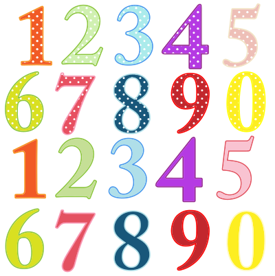 Colorful Numbers clipart