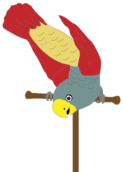 Colorful Parrot On Perch clipart