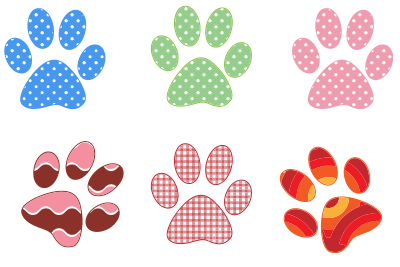 Colorful Paw Prints clipart