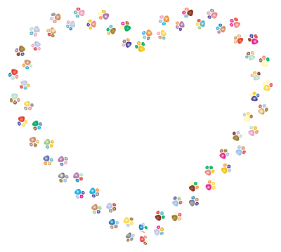 Colorful Paw Prints Heart Mark II 2 clipart