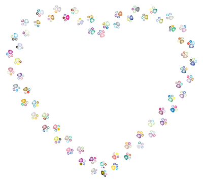 Colorful Paw Prints Heart Mark II 3 clipart