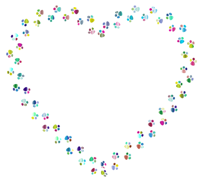 Colorful Paw Prints Heart Mark II 4 clipart