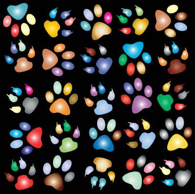 Colorful Paw Prints Pattern Background Reinvigorated 2 clipart