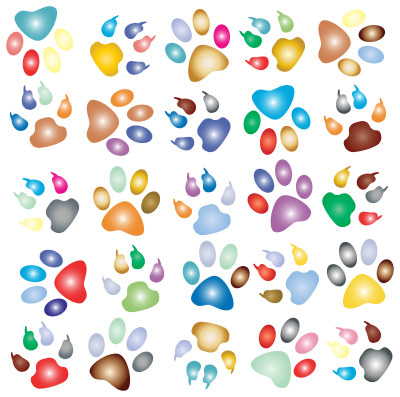 Colorful Paw Prints Pattern Background Reinvigorated 2 No Black background clipart