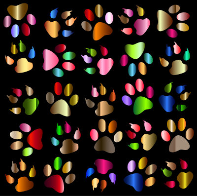 Colorful Paw Prints Pattern Background Reinvigorated clipart
