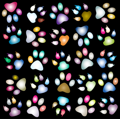 Colorful Paw Prints Pattern Background Reinvigorated 3 clipart